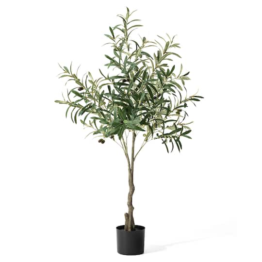 Glitzhome® 4ft. Faux Olive Tree in Pot